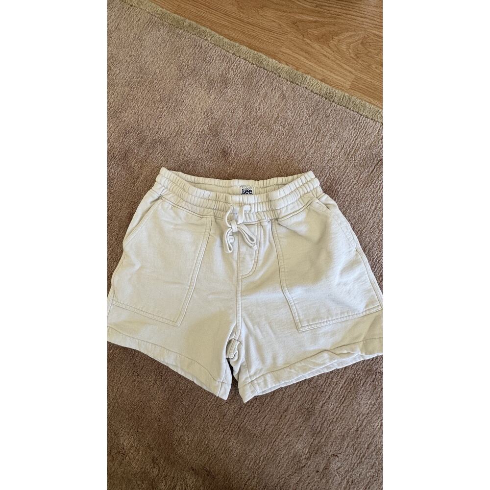 LEE Workwear cotton fleece athletic shorts lounge beige Sz S